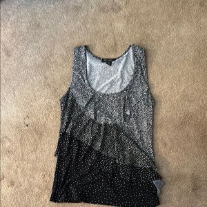 White House Black Market Gray Asymmetrical Tank Top
